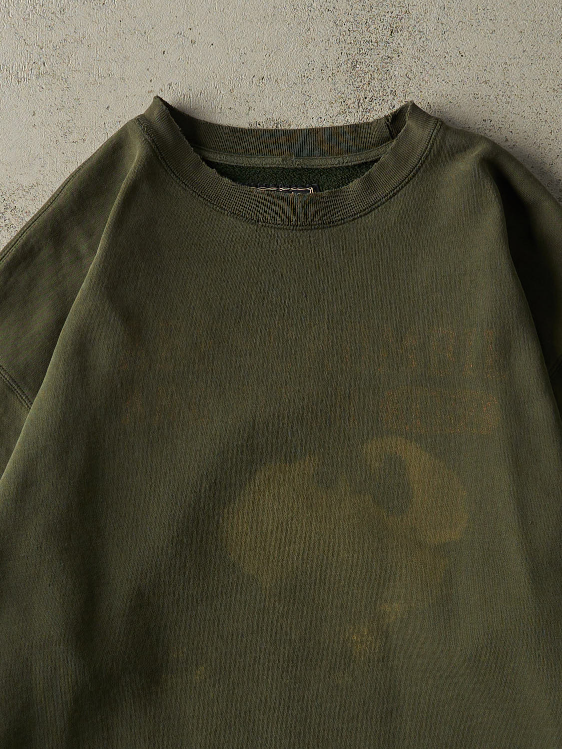 Vintage 90s Sun Faded Green Abercrombie & Fitch Logo Crewneck (L/XL)
