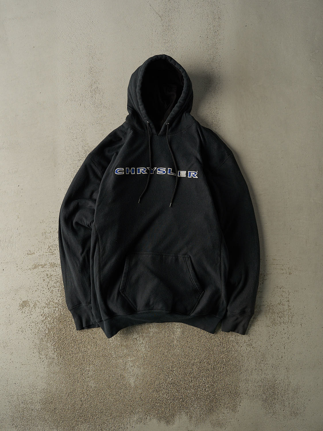 Vintage Y2K Black Chrysler Embroidered Hoodie (L/XL)