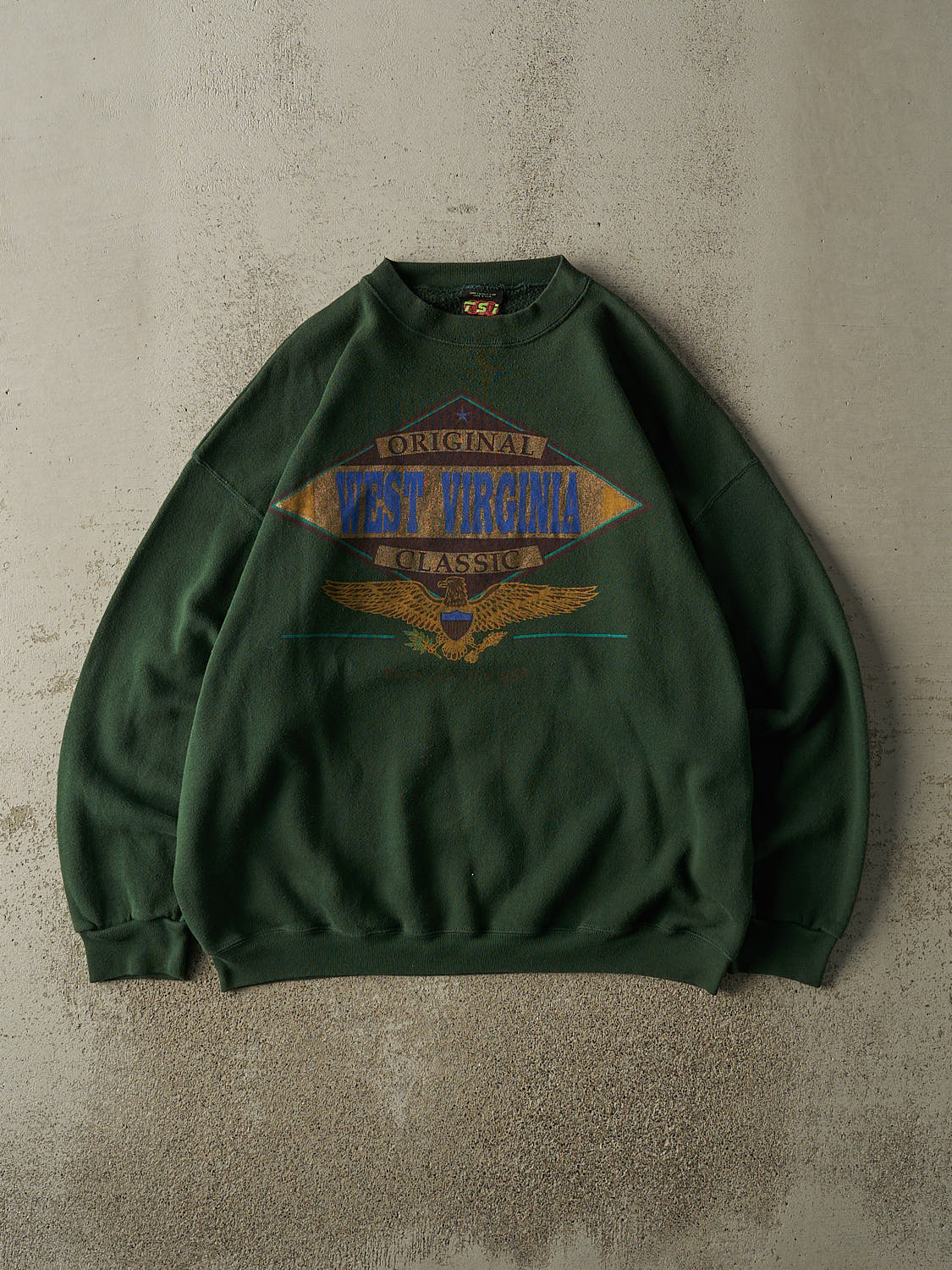 Vintage 80s Green West Virginia Classic Crewneck (XL/XXL)