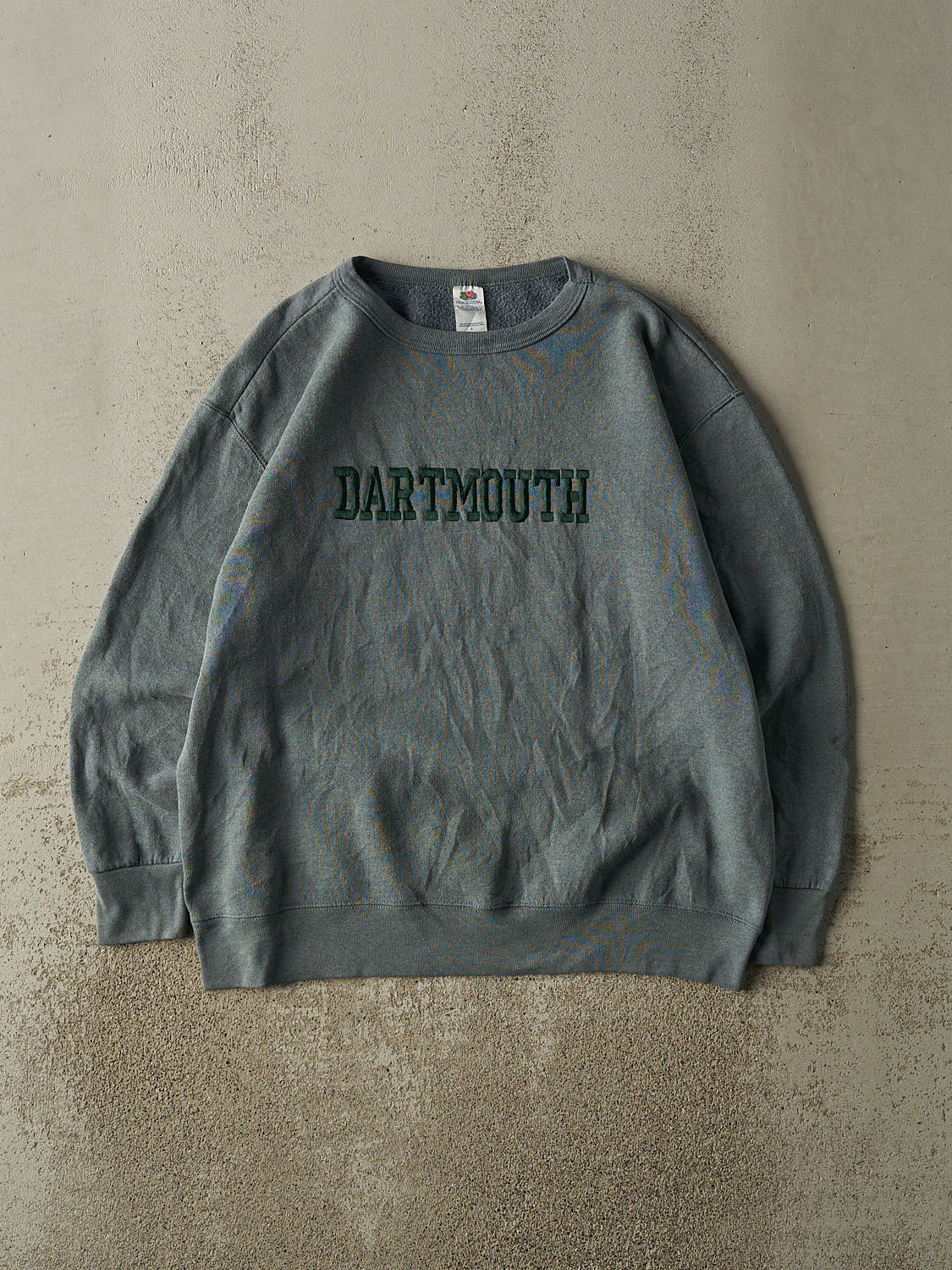 Vintage Y2K Washed Green Dartmouth Embroidered Crewneck (M/L)
