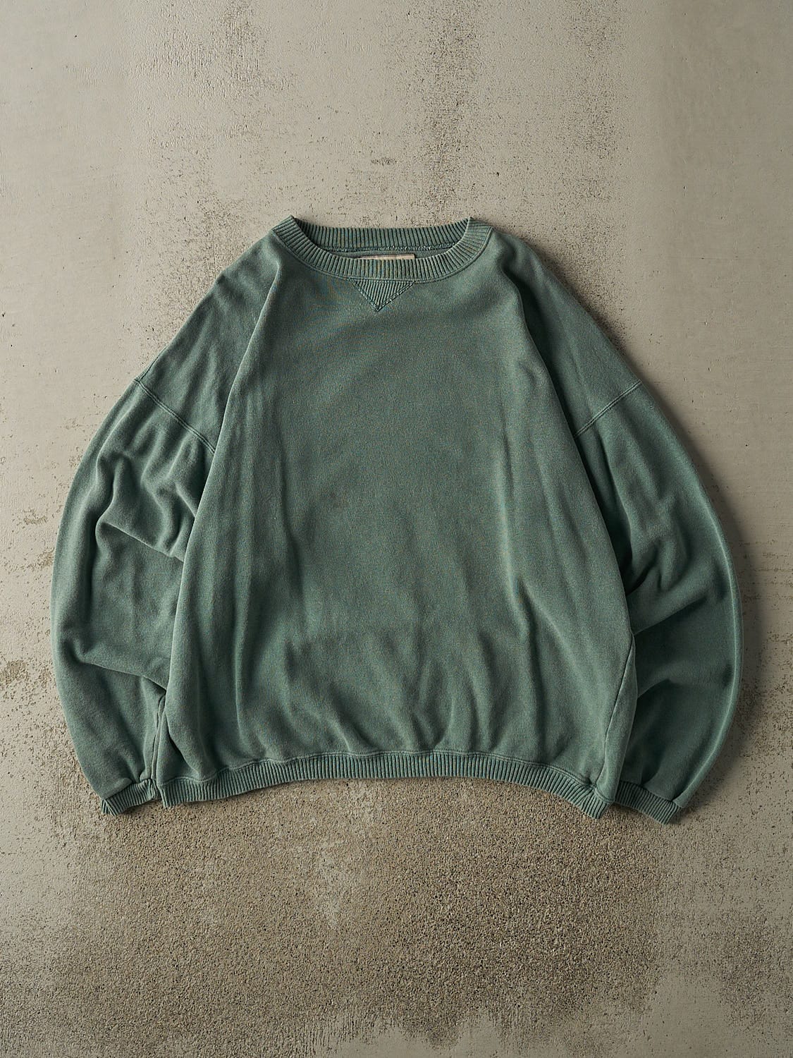 Vintage 90s Washed Green Champion Blank Crewneck (L)