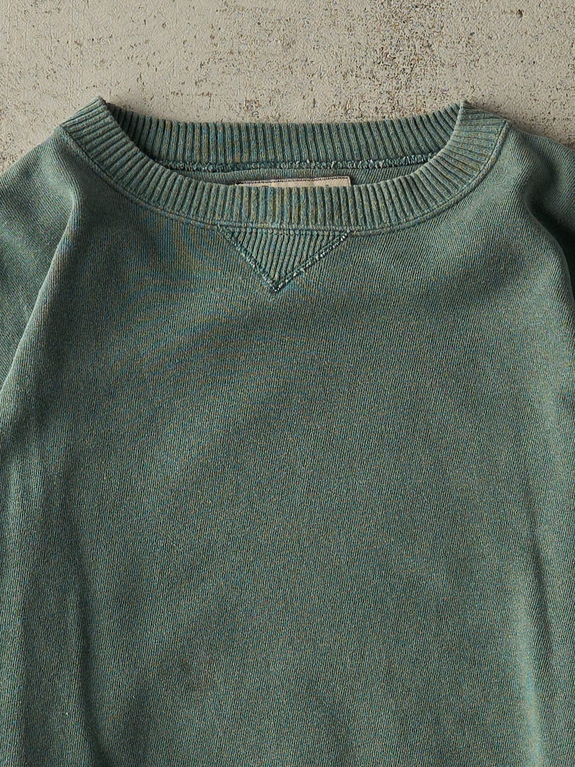 Vintage 90s Washed Green Champion Blank Crewneck (L)