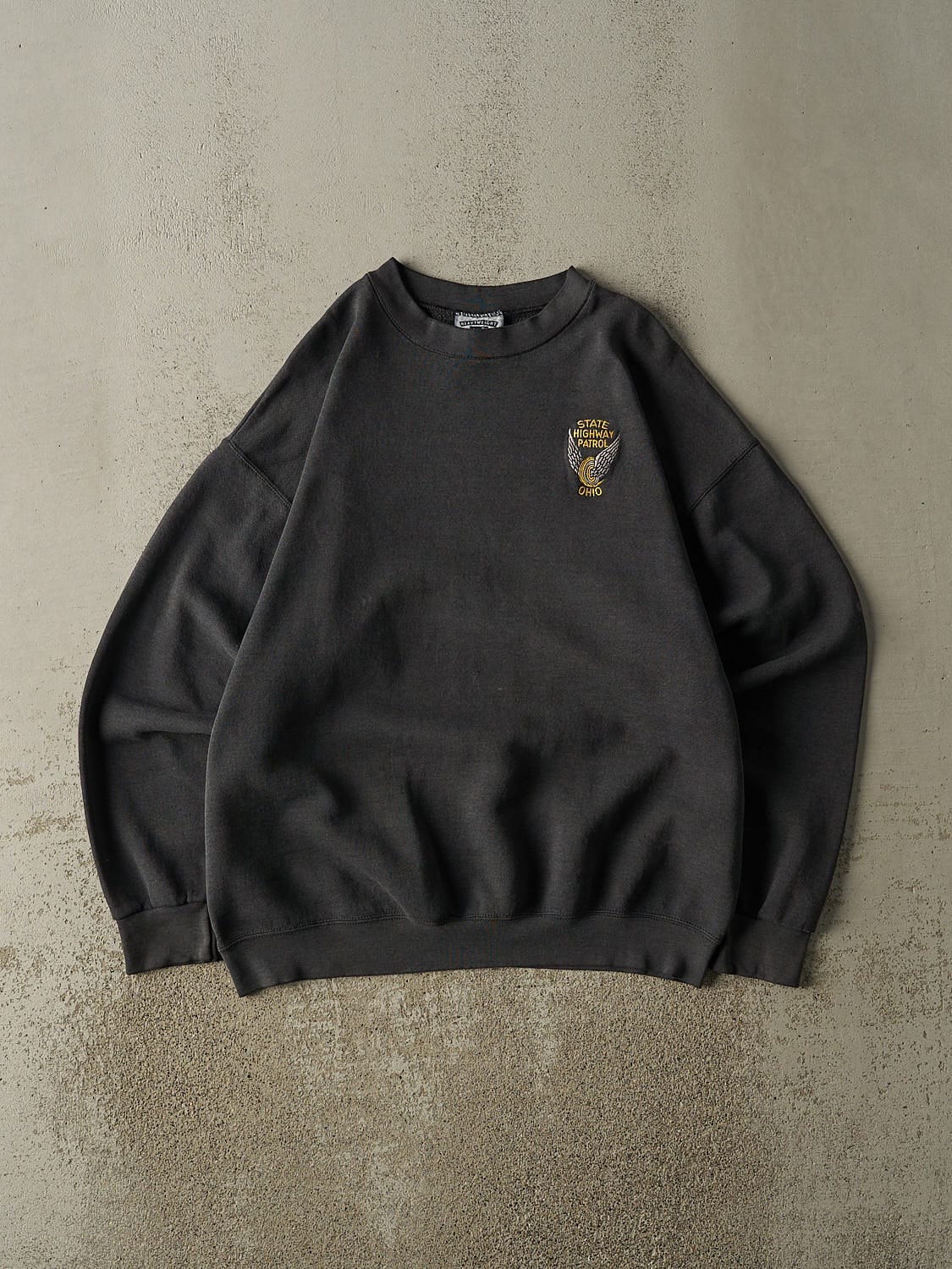 Vintage 90s Charcoal Grey Ohio State Highway Patrol Embroidered Crewneck (L/XL)