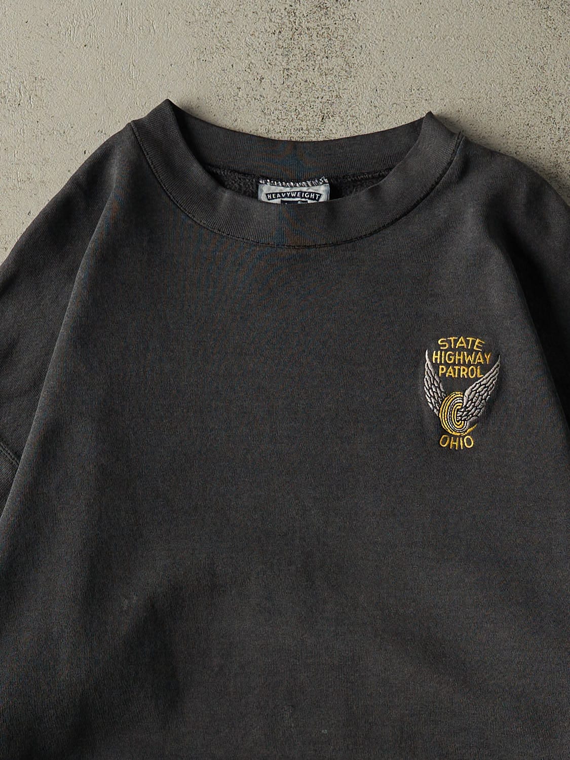 Vintage 90s Charcoal Grey Ohio State Highway Patrol Embroidered Crewneck (L/XL)
