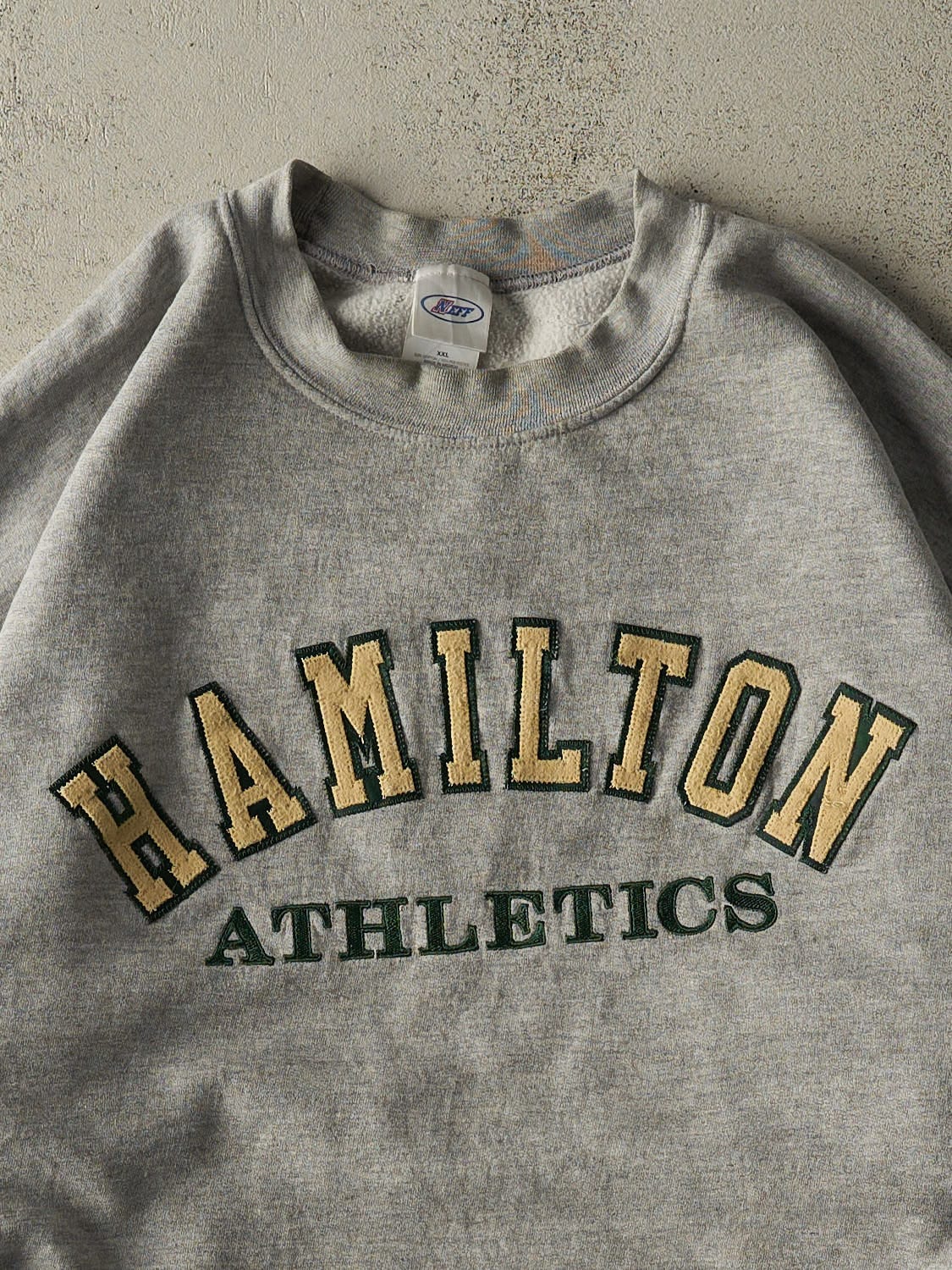 Vintage 90s Grey Hamilton Athletics Embroidered Crewneck (XXL)