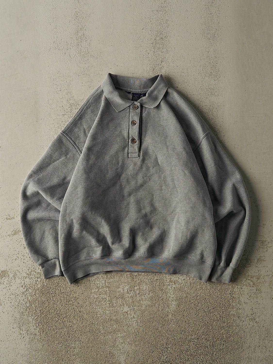 Vintage 90s Grey Quarter Button Sweatshirt (S/M)