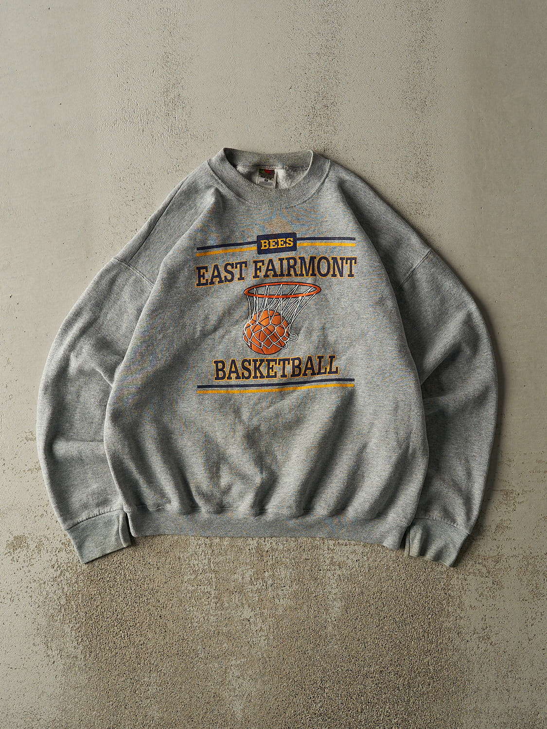 Vintage 90s Grey East Fairmont Basketball Crewneck (M/L)