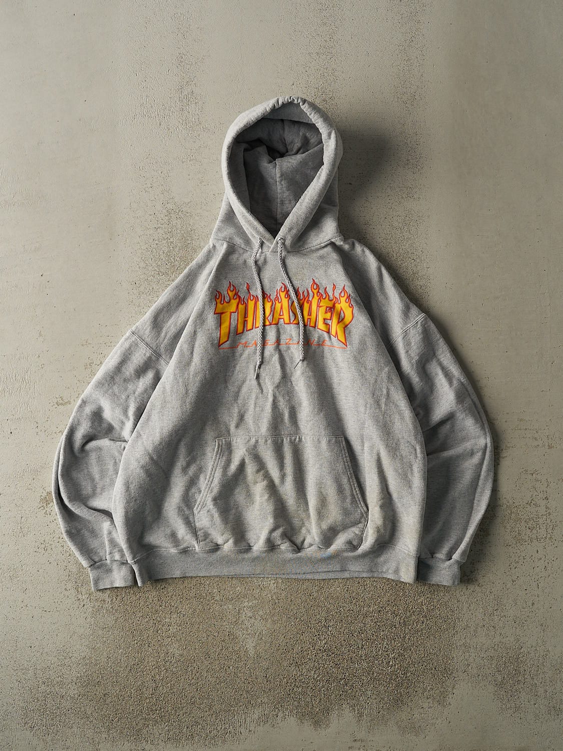 Vintage Y2K Grey Thrasher Hoodie (L/XL)