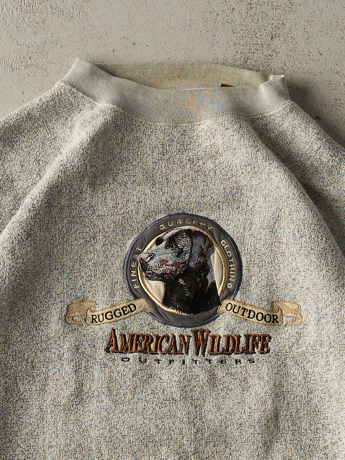 Vintage 90s Heather Grey American Wildlife Embroidered Crewneck (XL/XXL)