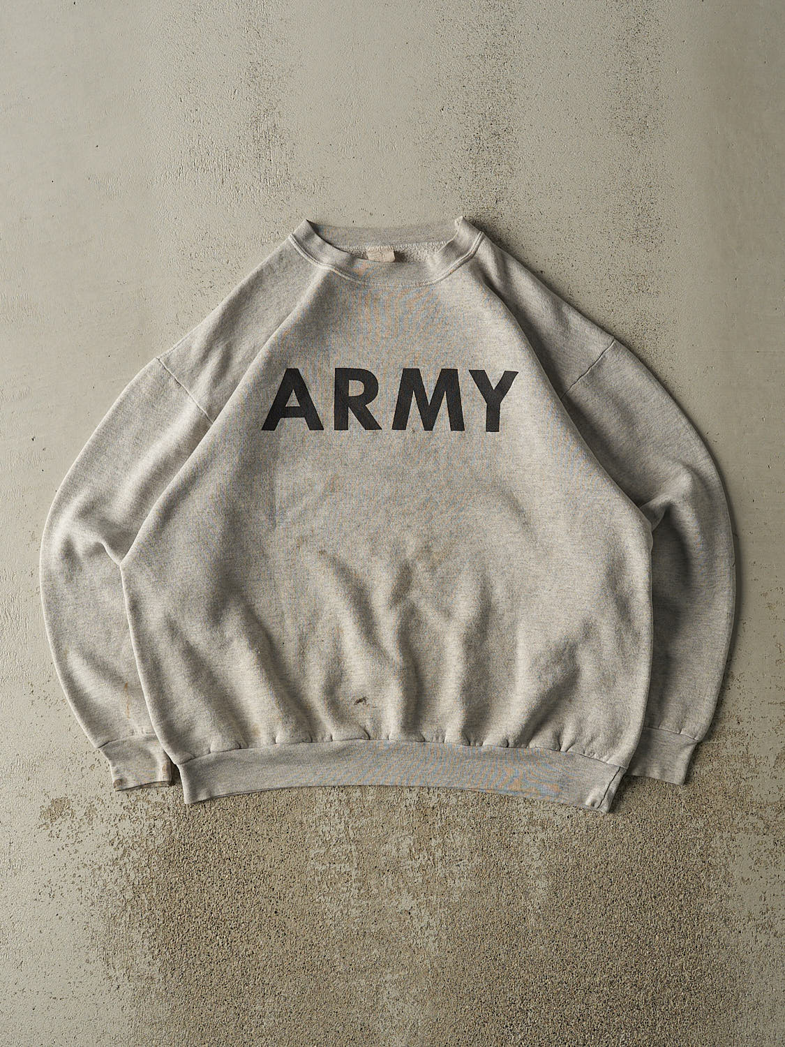 Vintage 90s Heather Grey Army Crewneck (M/L)