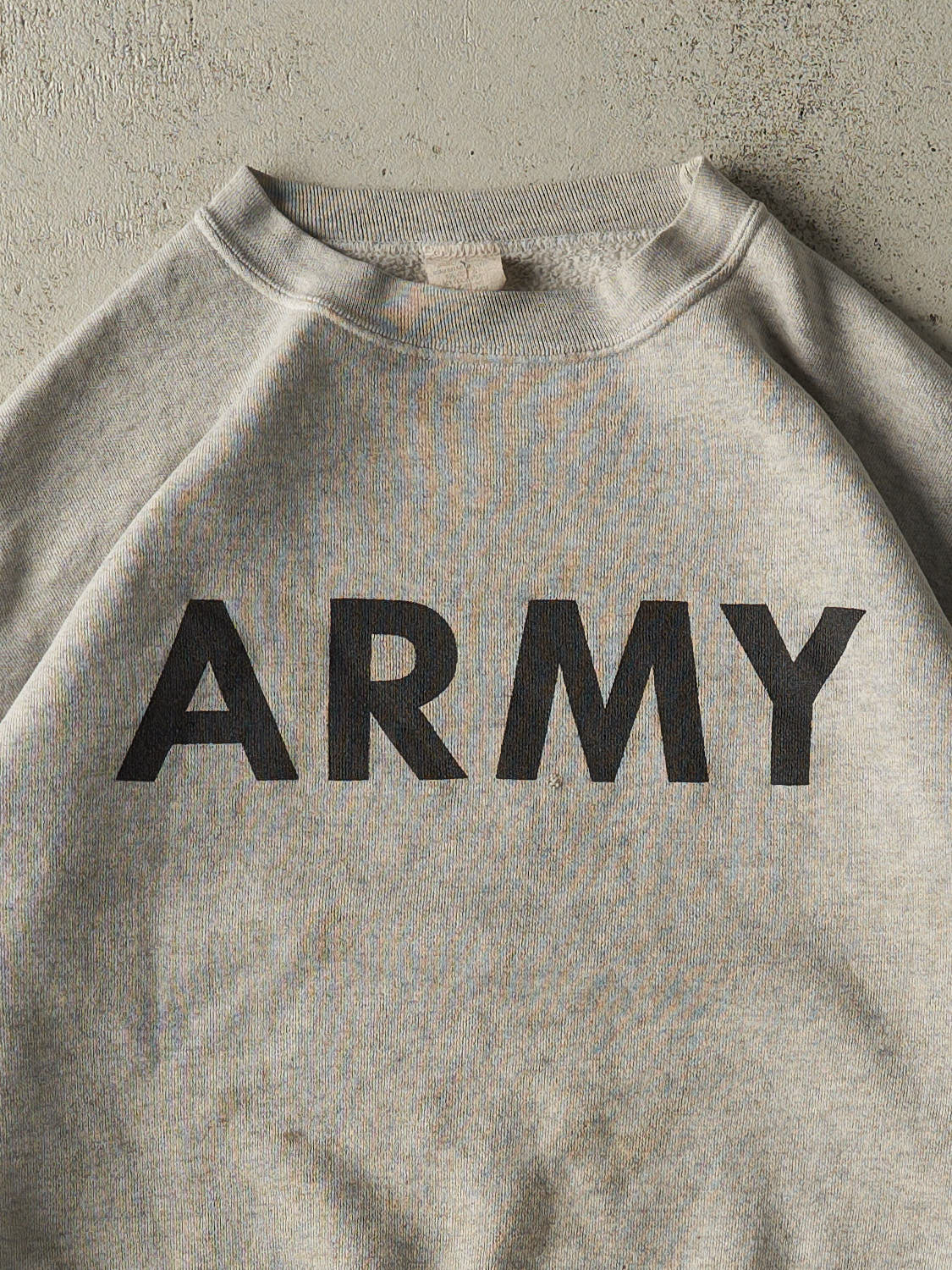 Vintage 90s Heather Grey Army Crewneck (M/L)