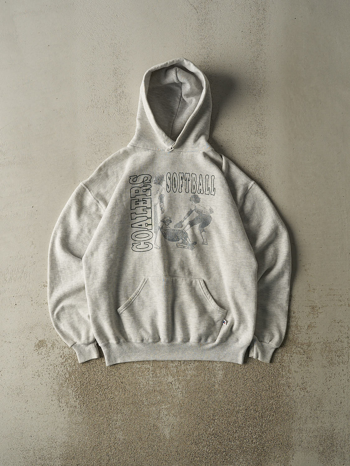 Vintage 90s Heather Grey Russell Athletic Coalers Softball Hoodie (L)