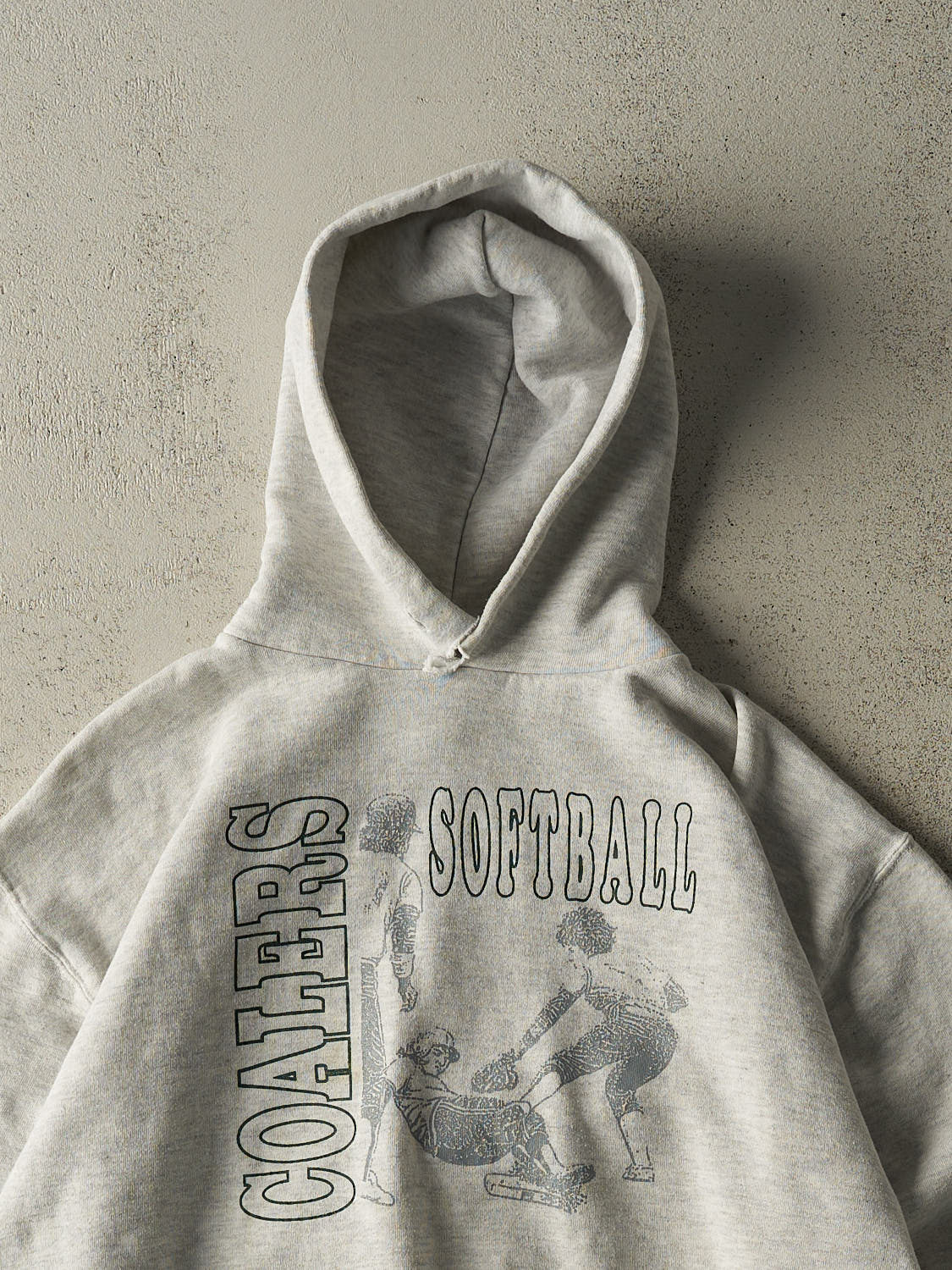 Vintage 90s Heather Grey Russell Athletic Coalers Softball Hoodie (L)