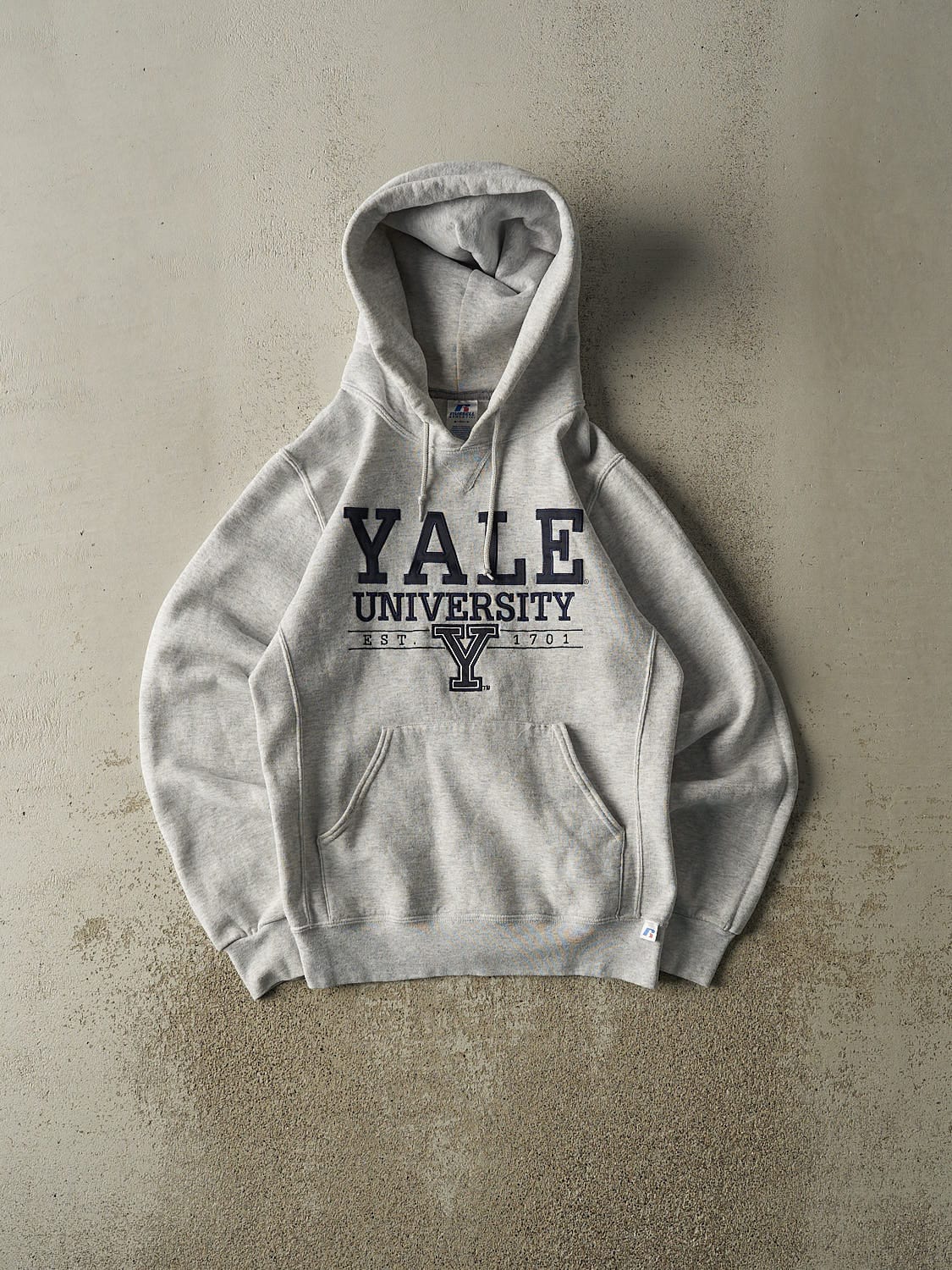 Vintage Y2K Heather Grey Russell Athletic Yale University Hoodie (XS/S)