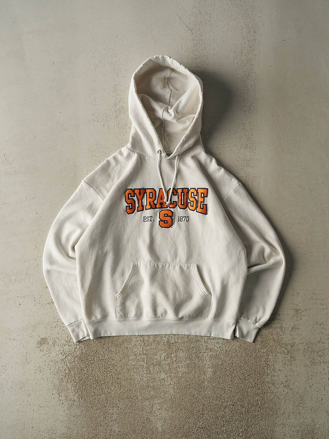 Vintage Y2K White Syracuse University Champion Hoodie (M/L)