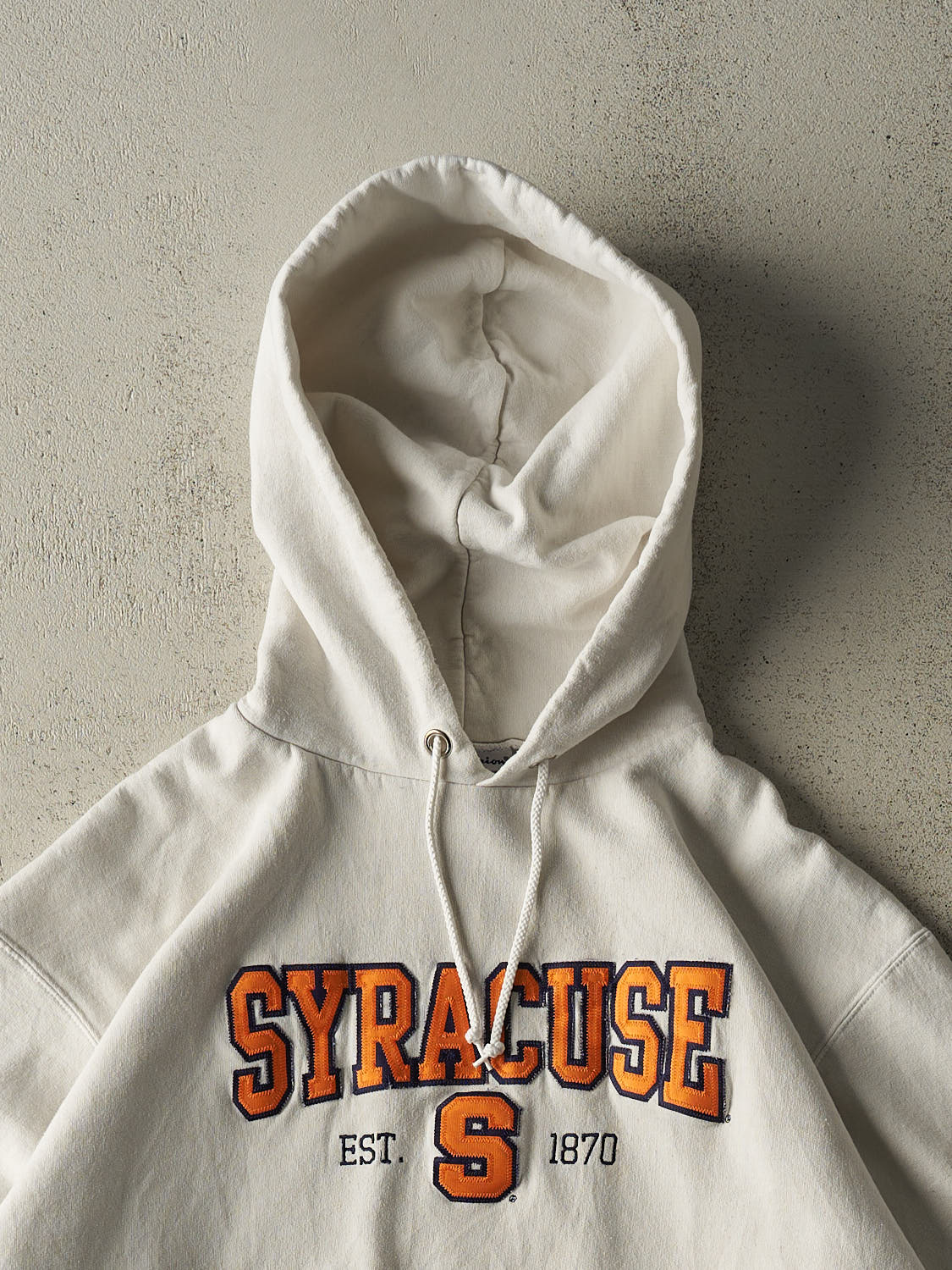 Vintage Y2K White Syracuse University Champion Hoodie (M/L)