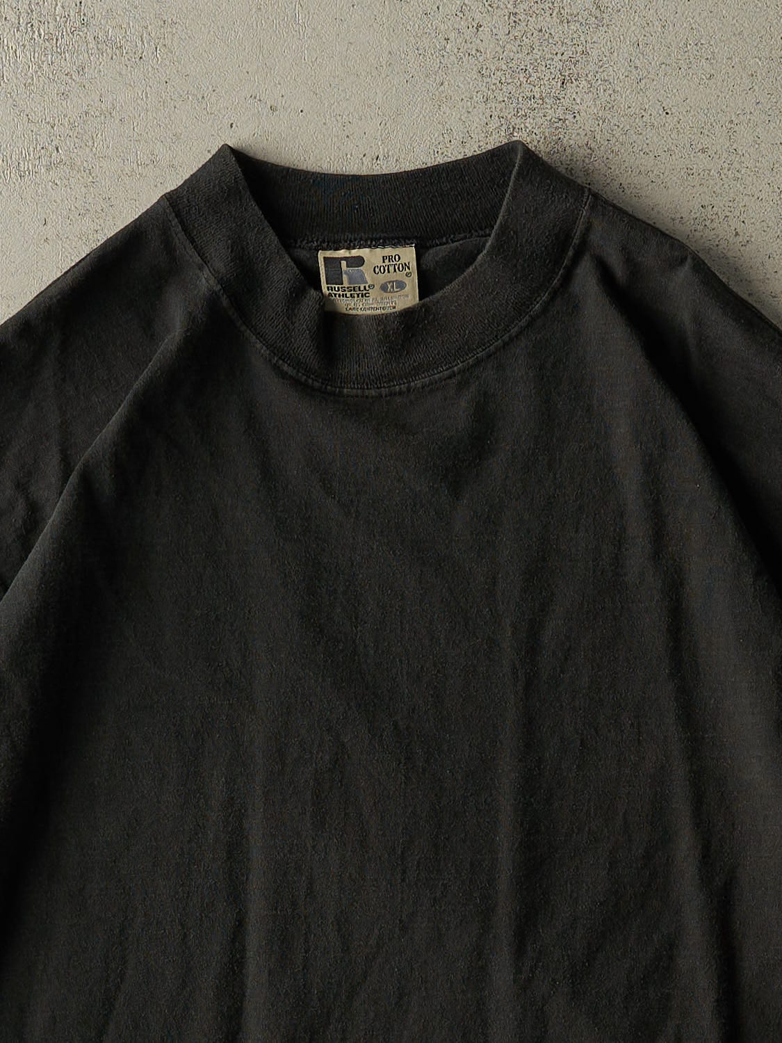 Vintage Y2K Faded Black Russell Athletic Blank Long Sleeve (XL/XXL)
