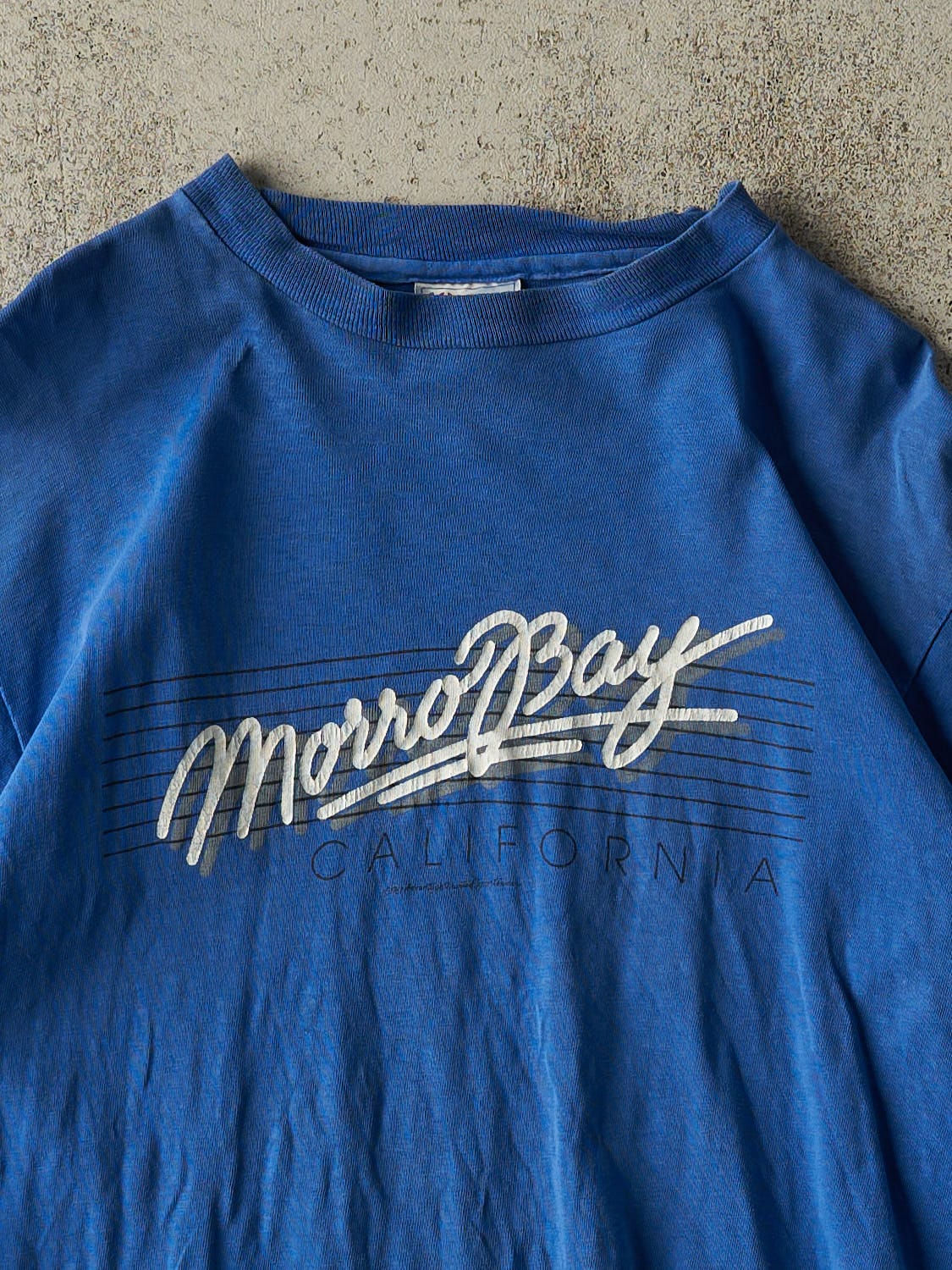 Vintage 90s Blue Morro Bay California Tee (XS/S)