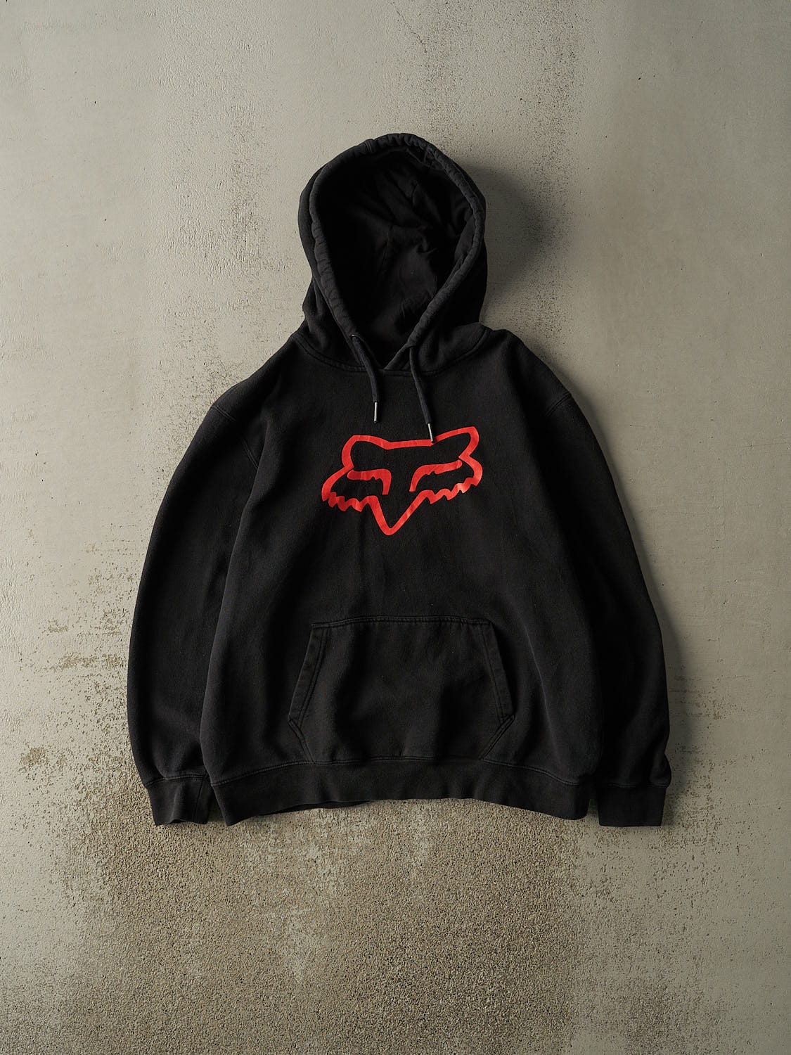 Vintage Y2K Black Fox Racing Hoodie (L/XL)