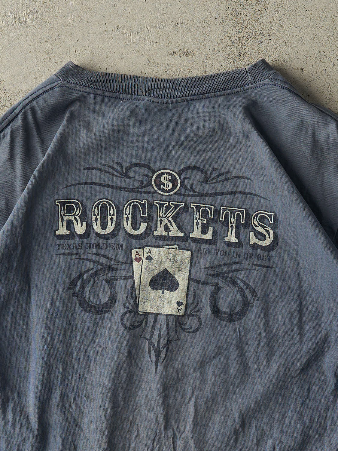 Vintage Y2K Washed Blue Aeropostale Poker Tee (S/M)