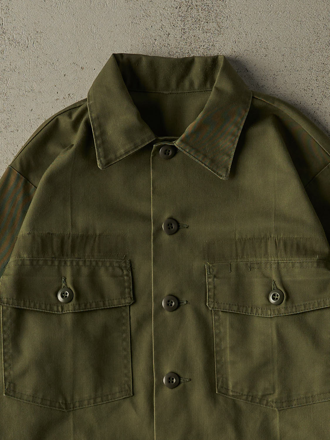 Vintage 90s Green Military Button Up Long Sleeve (L/XL)
