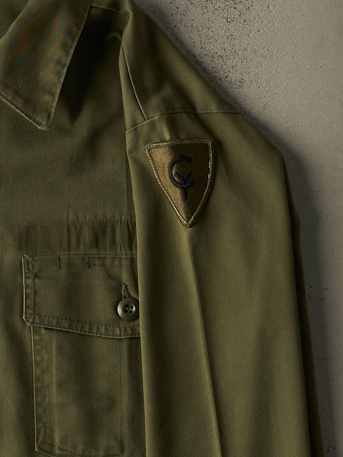 Vintage 90s Green Military Button Up Long Sleeve (L/XL)