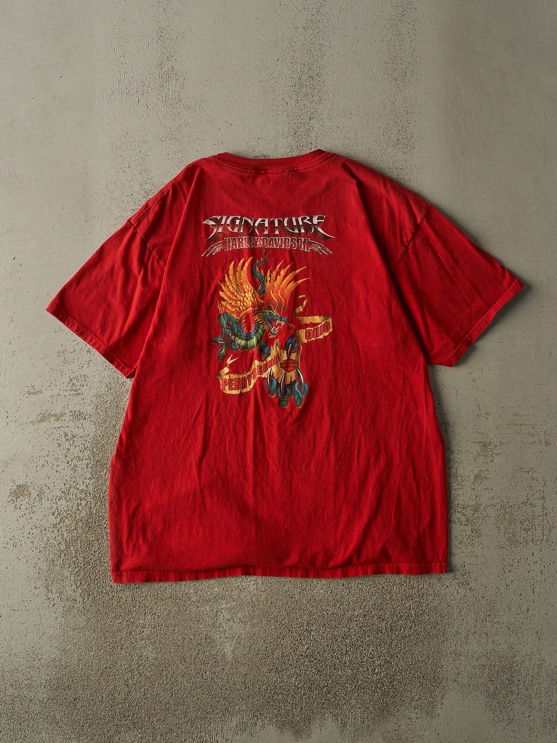Vintage 03' Red Harley Davidson Perrysburg OH Tee (XL)