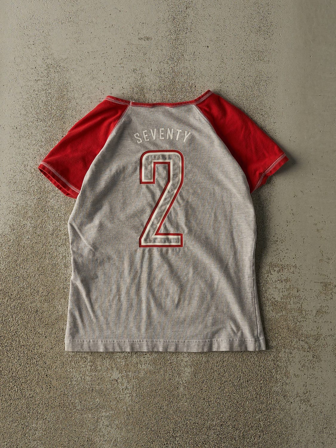 Vintage Y2K Grey & Red Nike Baby Tee (XS)