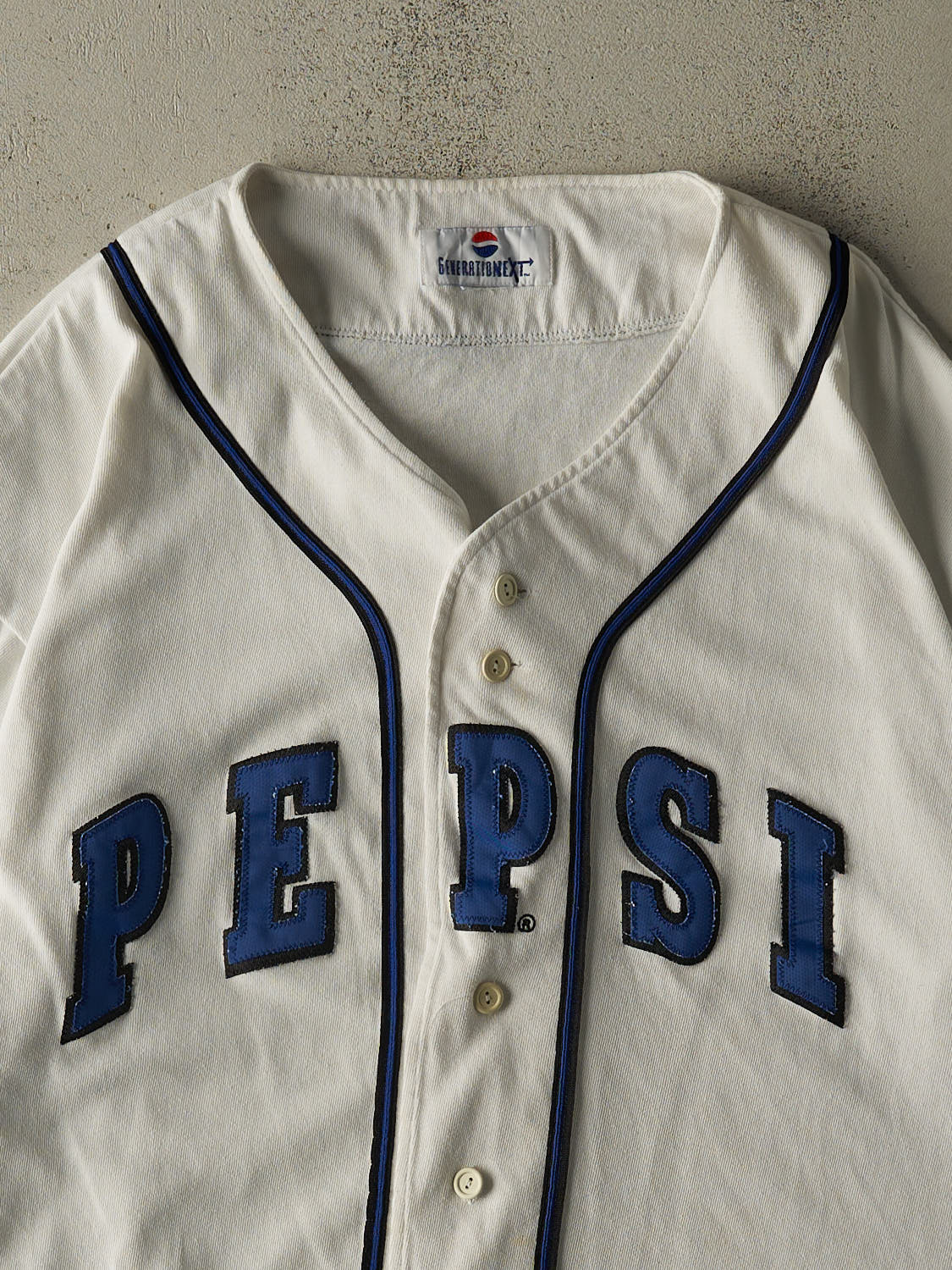 Vintage 90s White Pepsi Baseball Jersey (XL/XXL)
