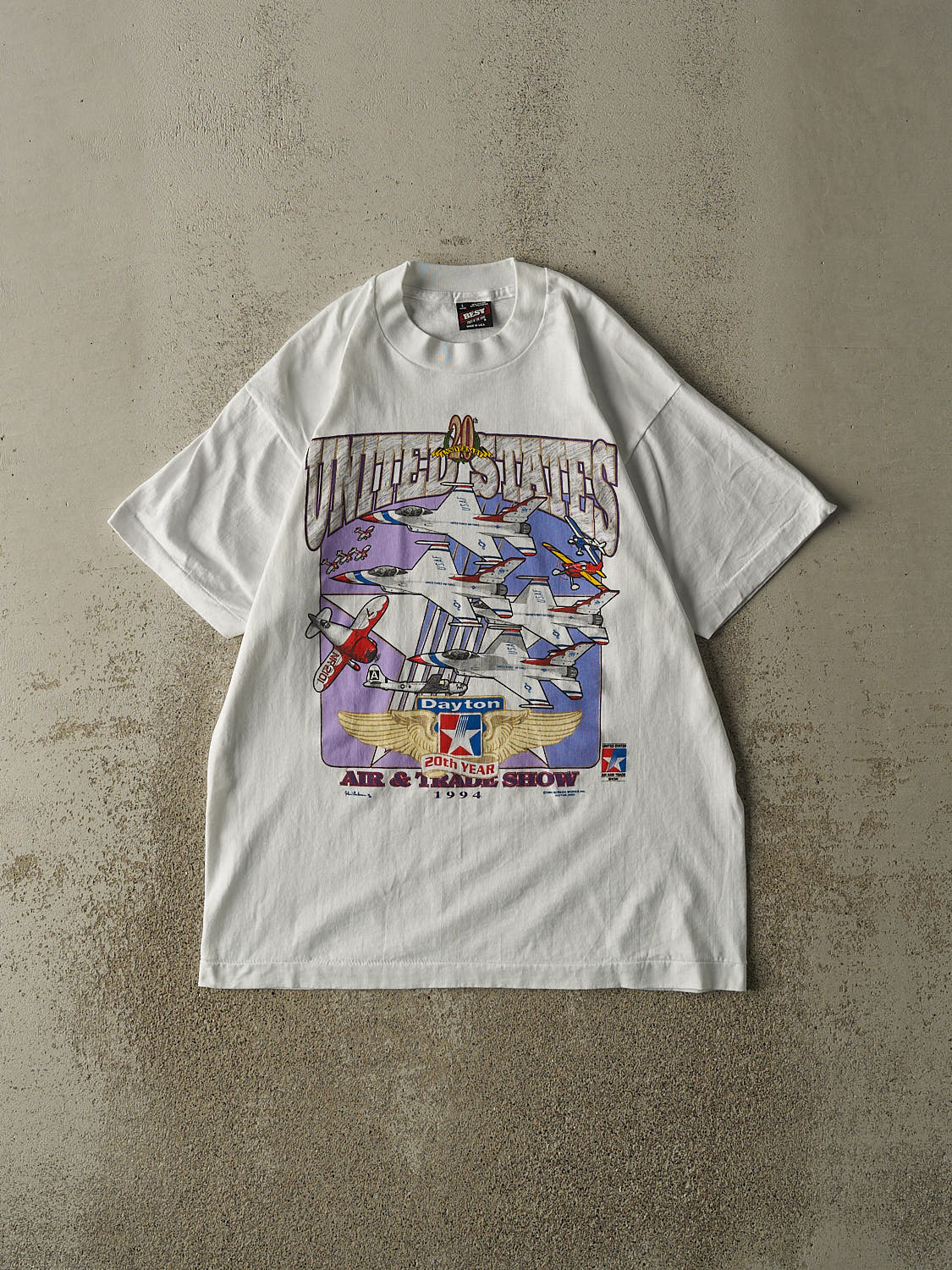 Vintage 94' White US Air & Trade Show Single Stitch Tee (M/L)