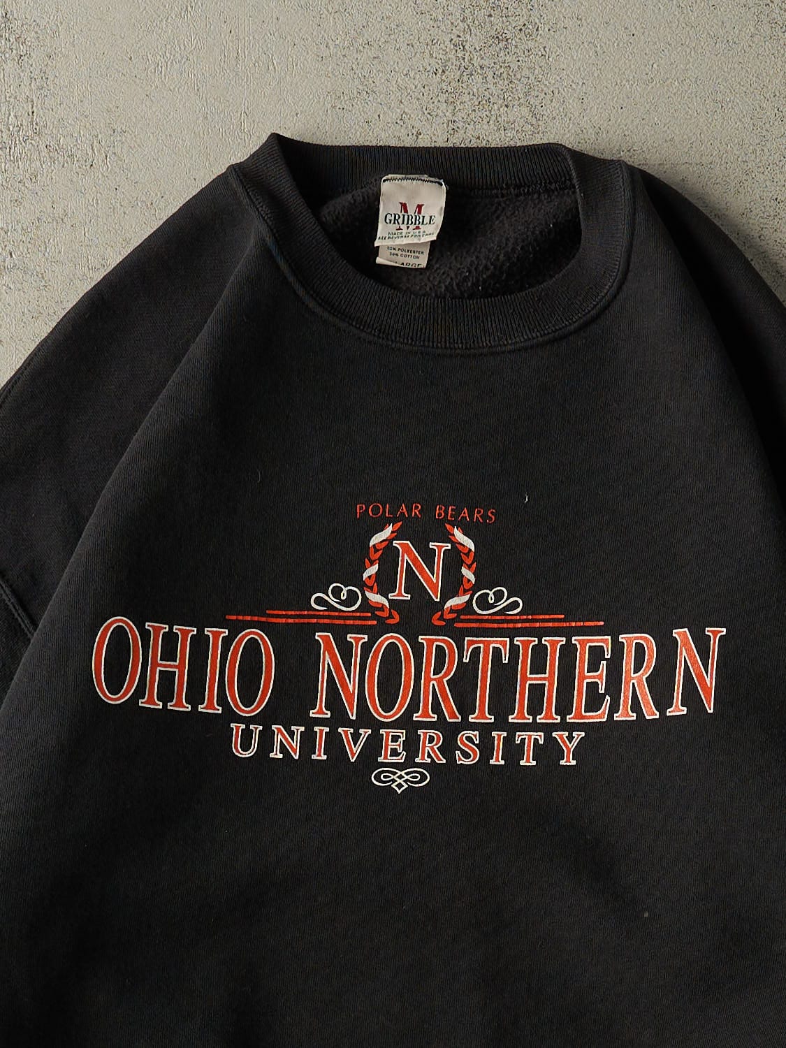 Vintage 90s Black Ohio Northern University Polar Bears Crewneck (L/XL)