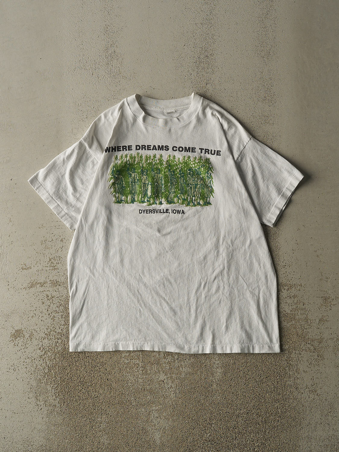 Vintage 80s White "Where Dreams Come True" Iowa Single Stitch Tee (L)