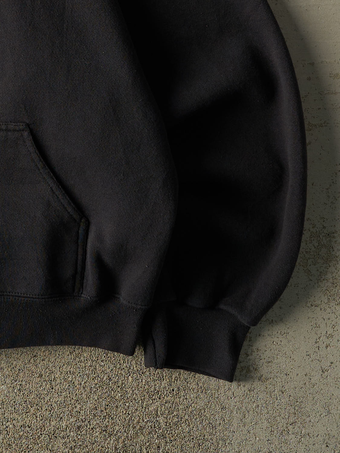 Vintage 90s Faded Black Blank Zip Up Hoodie (XL)