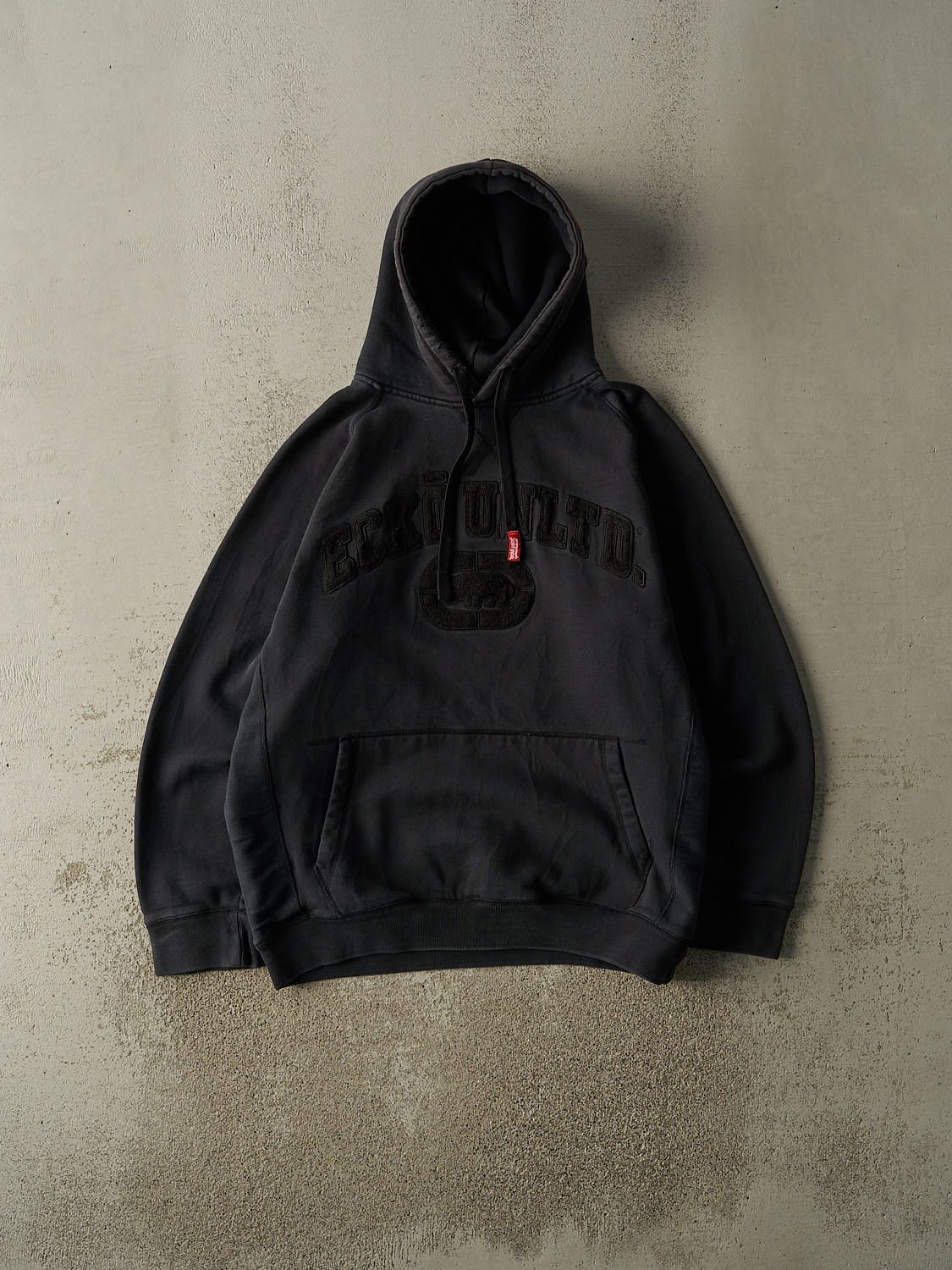 Vintage Y2K Black Ecko Unlimited Chenille Embroidered Hoodie (L)