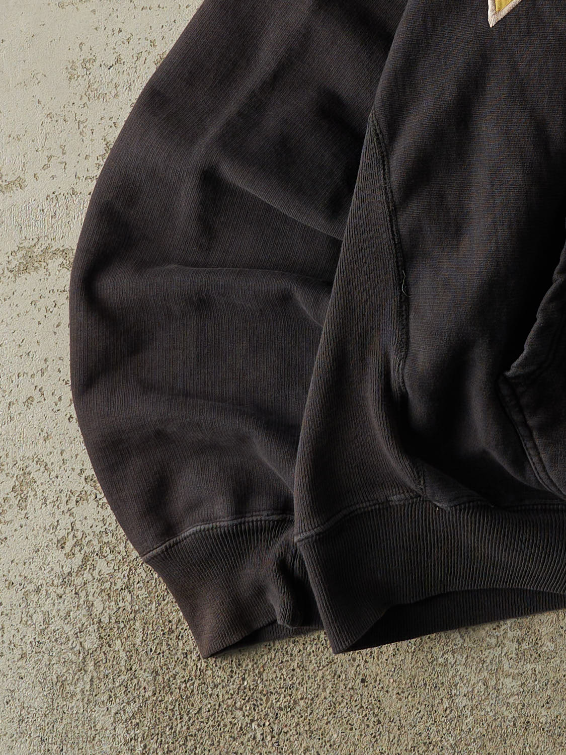 Vintage 90s Faded Black Purdue University Embroidered Hoodie (M/L)