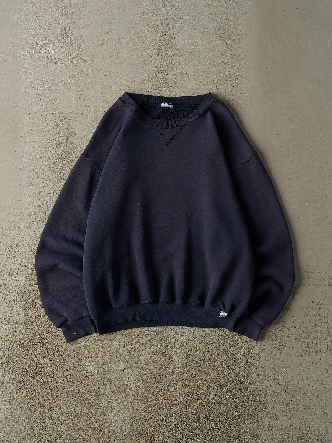 Vintage Y2K Navy Blue Russell Athletic Blank Crewneck (M)