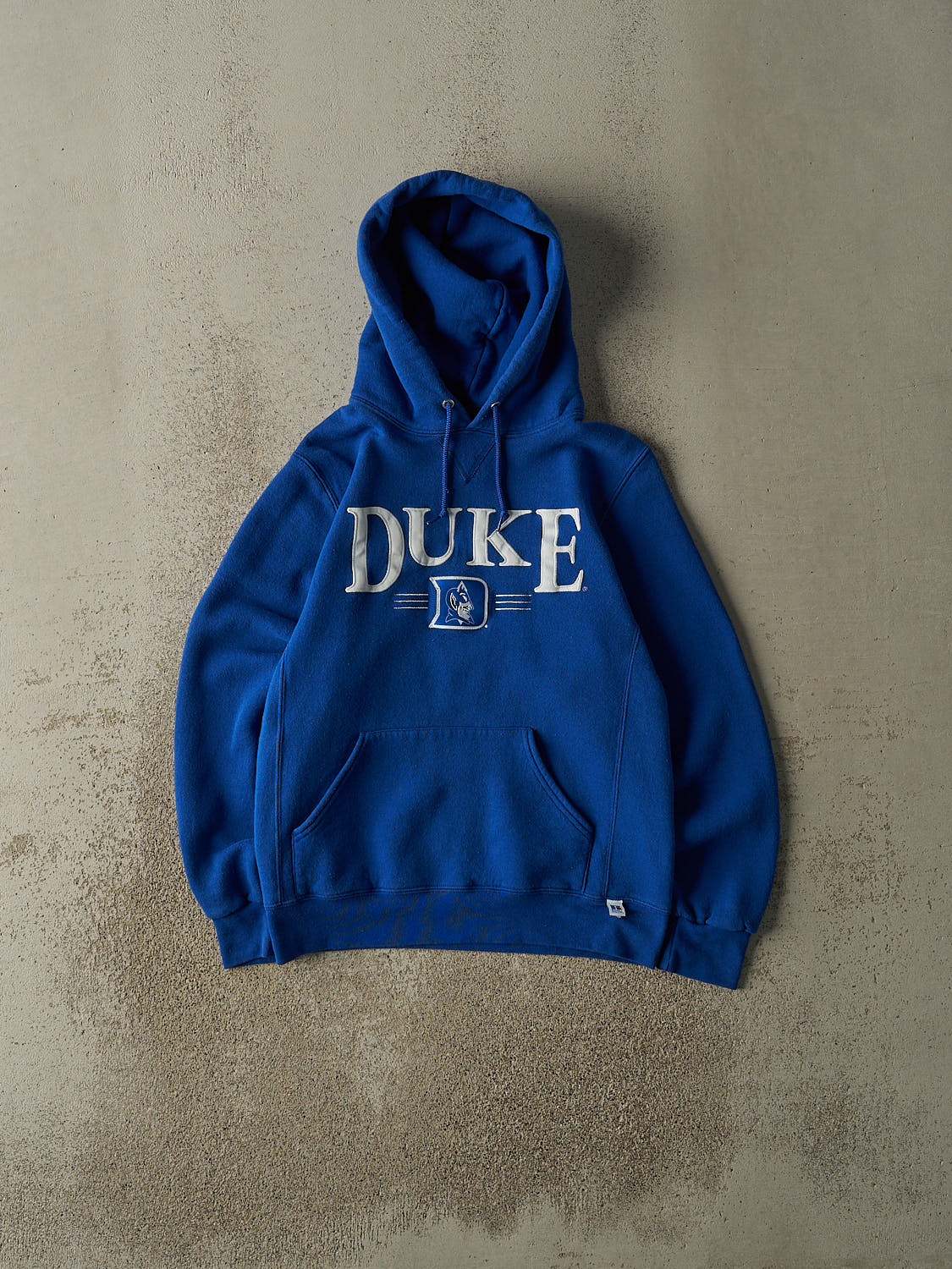 Vintage Y2K Blue Russell Athletic Duke University Embroidered Hoodie (XS/S)