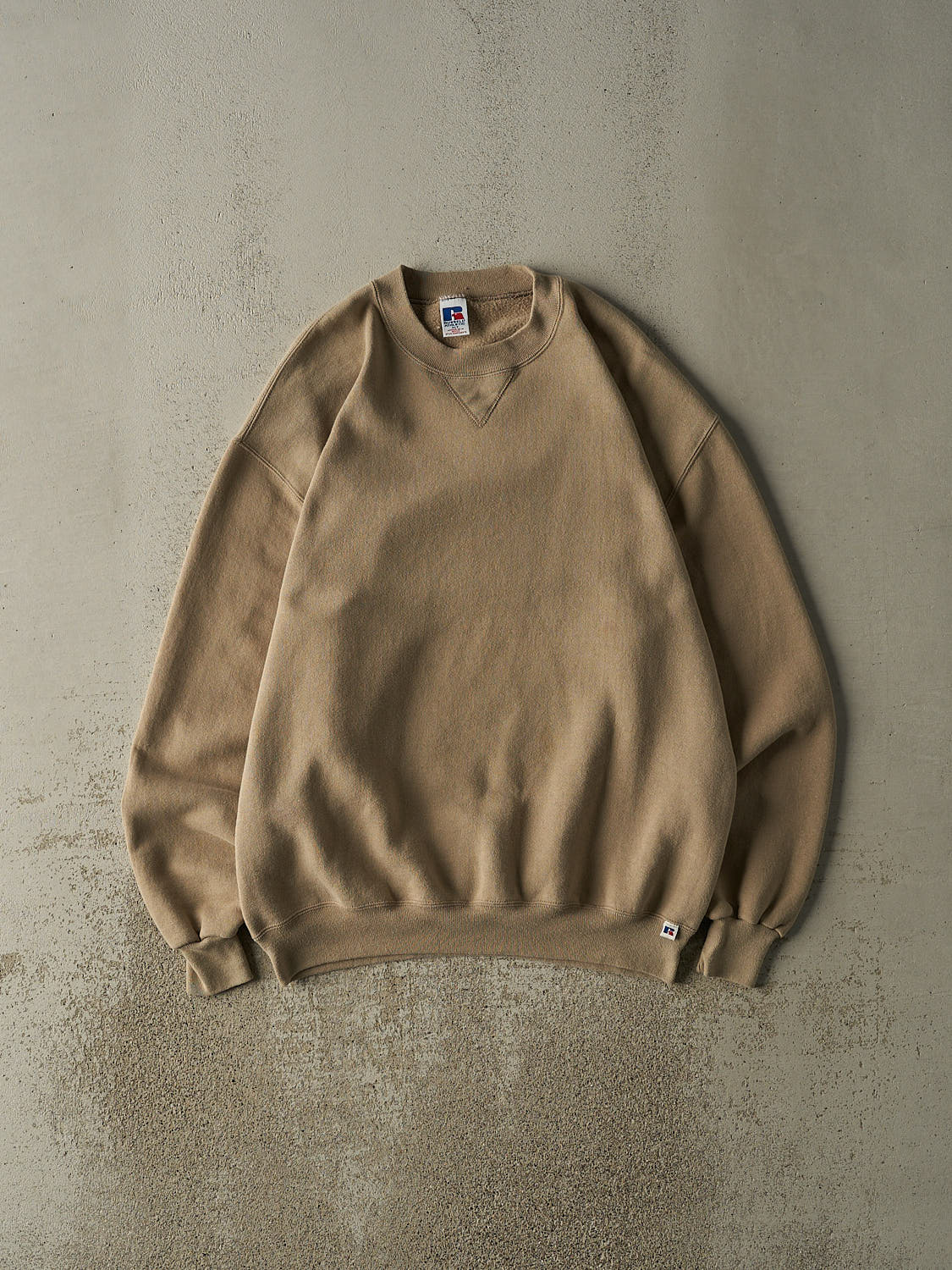 Vintage 90s Beige Russell Athletic Blank Crewneck (XL/XXL)