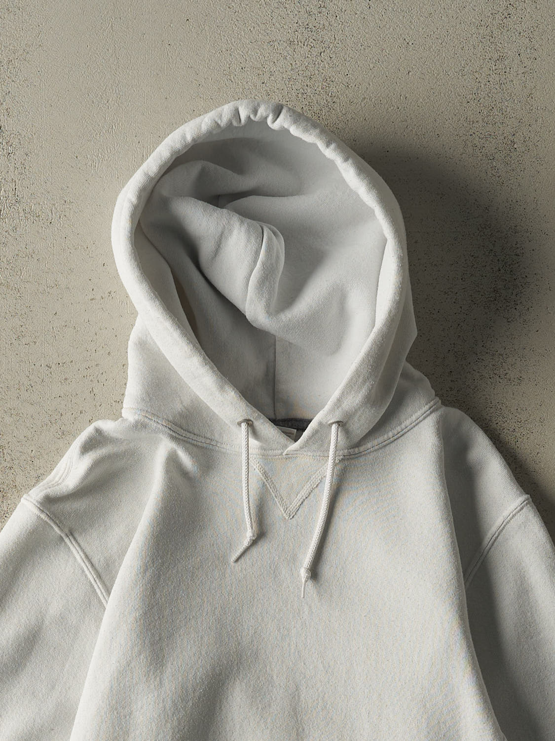 Vintage Y2K White Russell Athletic Blank Hoodie (S/M)
