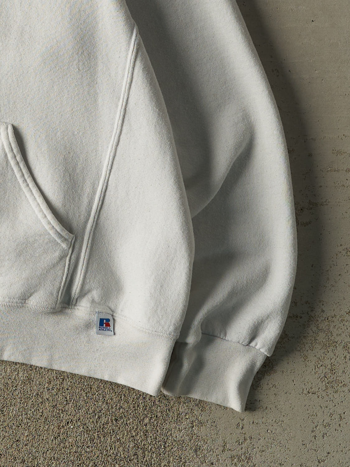 Vintage Y2K White Russell Athletic Blank Hoodie (S/M)