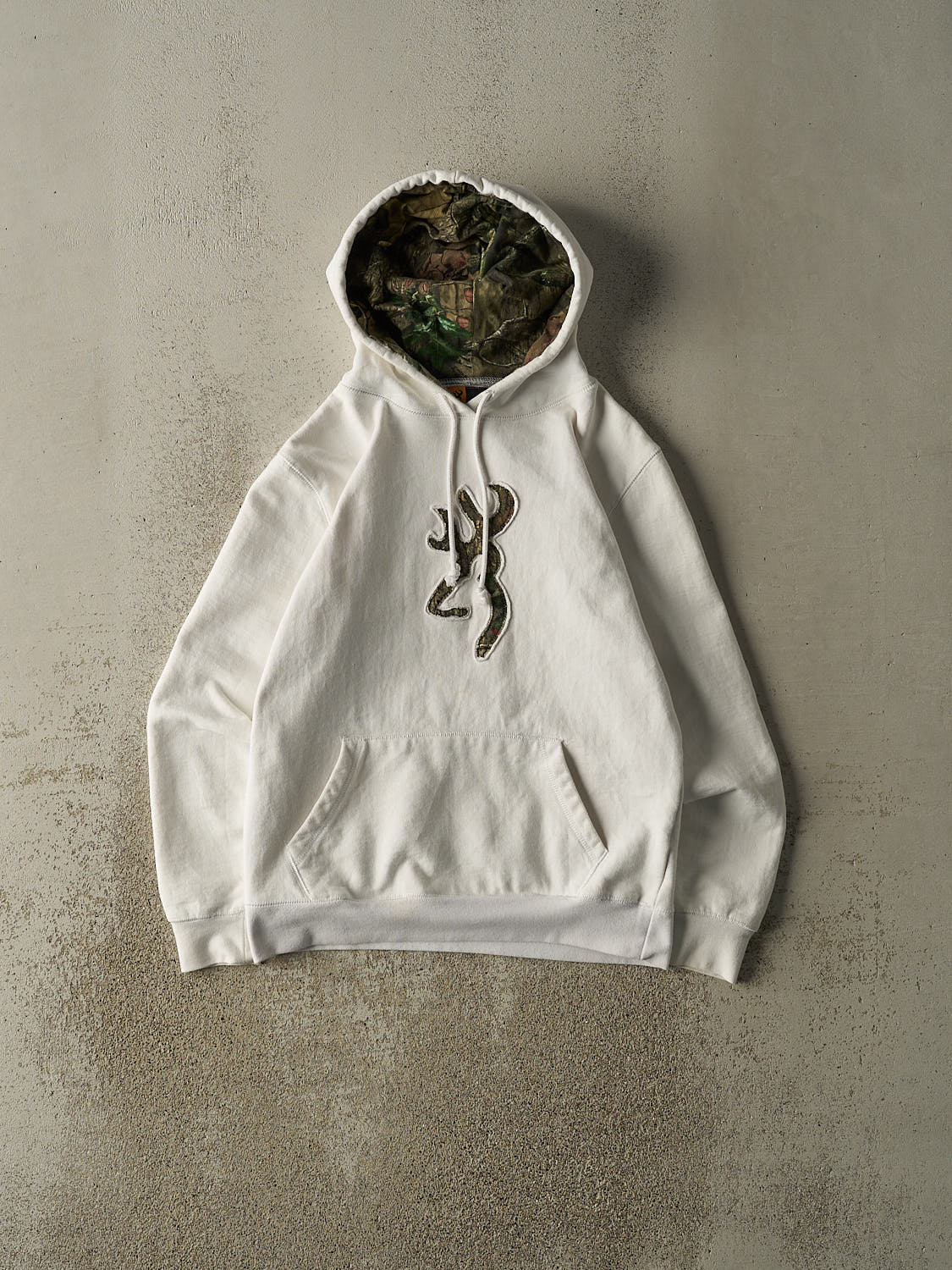 Vintage Y2K White Browning Embroidered Logo Hoodie (S/M)