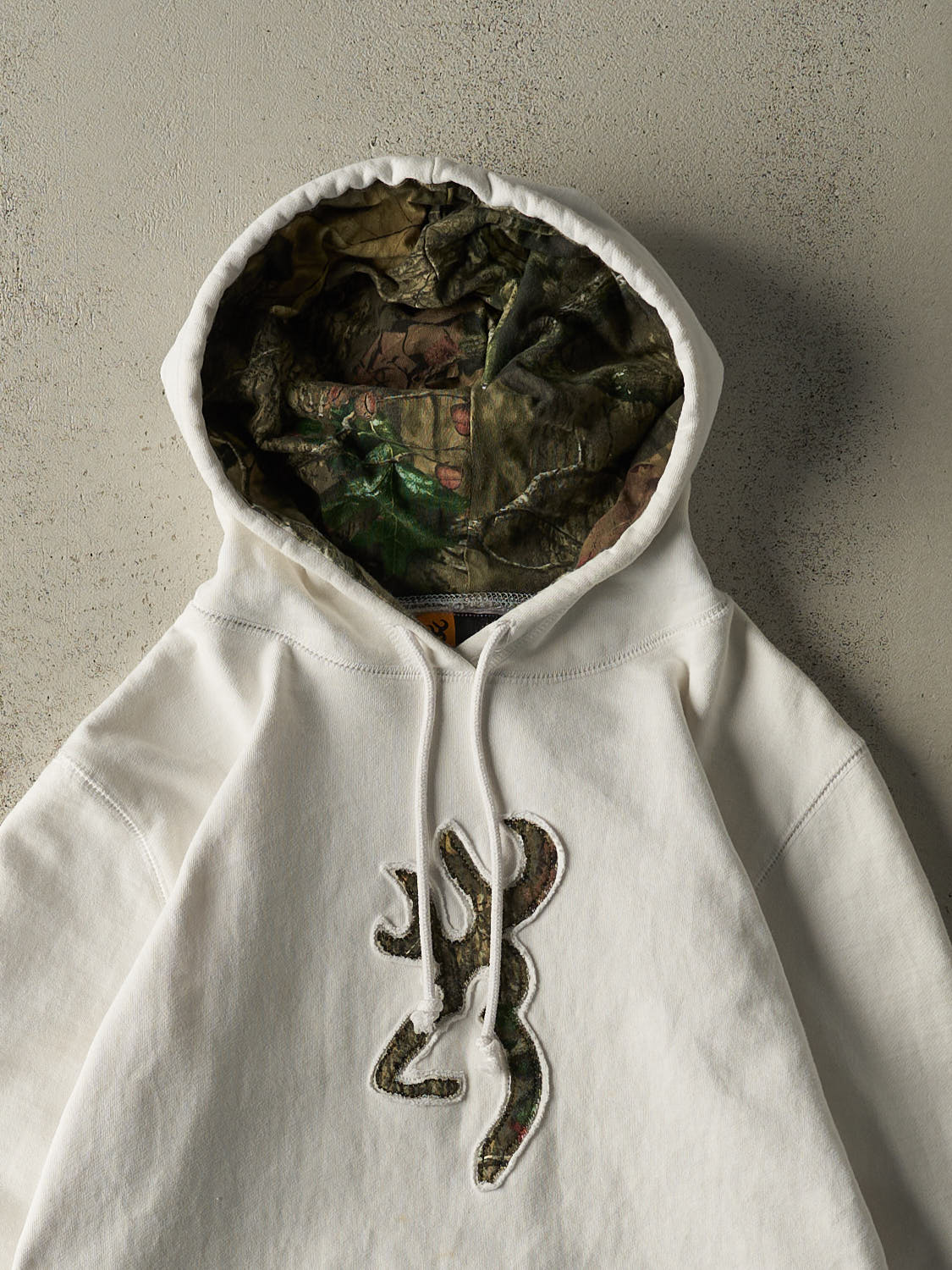 Vintage Y2K White Browning Embroidered Logo Hoodie (S/M)