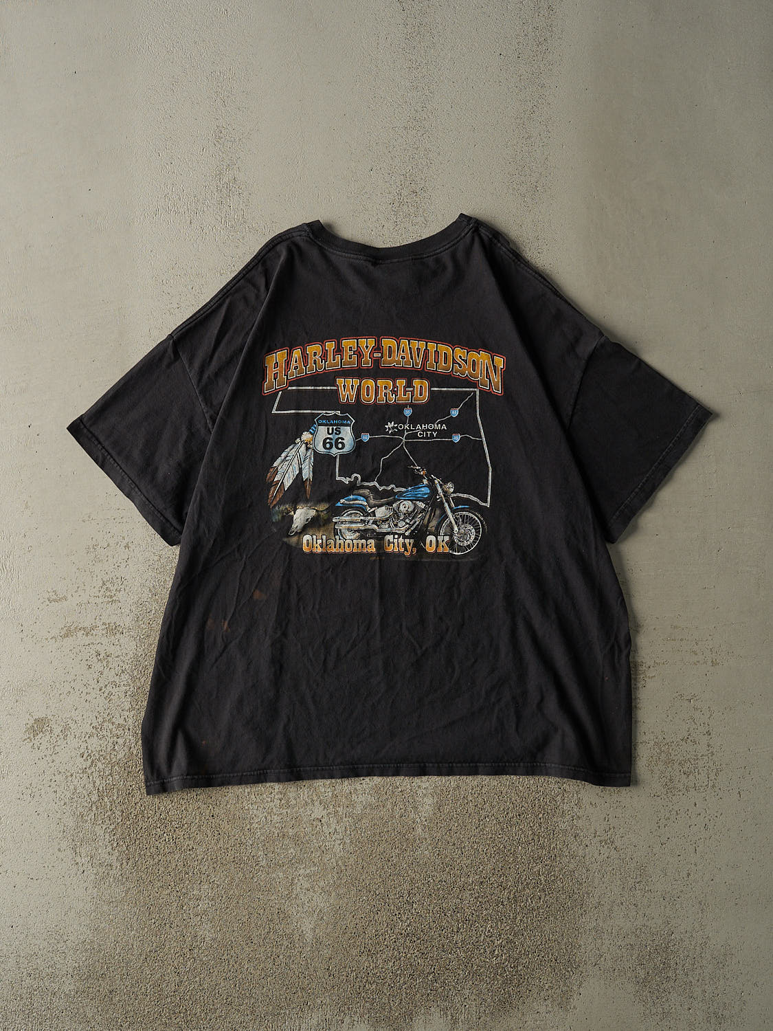 Vintage 05' Faded Black Harley Davidson Oklahoma City Tee (XXL/XXXL)