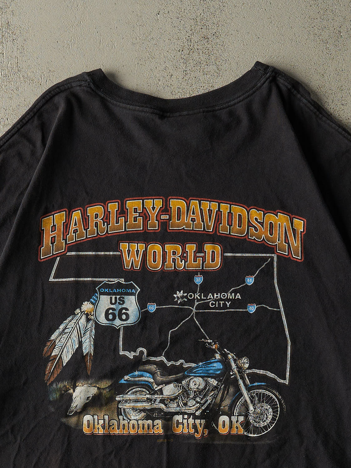 Vintage 05' Faded Black Harley Davidson Oklahoma City Tee (XXL/XXXL)