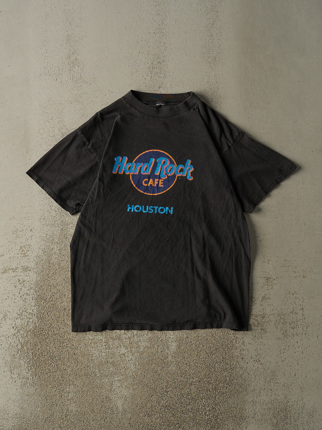 Vintage 90s Faded Black Hard Rock Cafe Houston Tee (L)