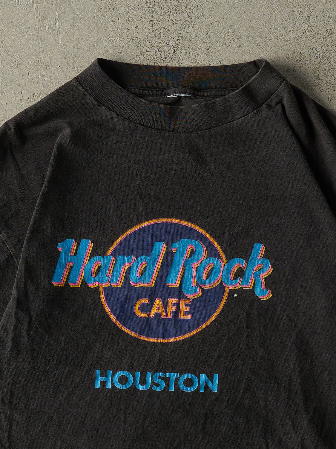 Vintage 90s Faded Black Hard Rock Cafe Houston Tee (L)