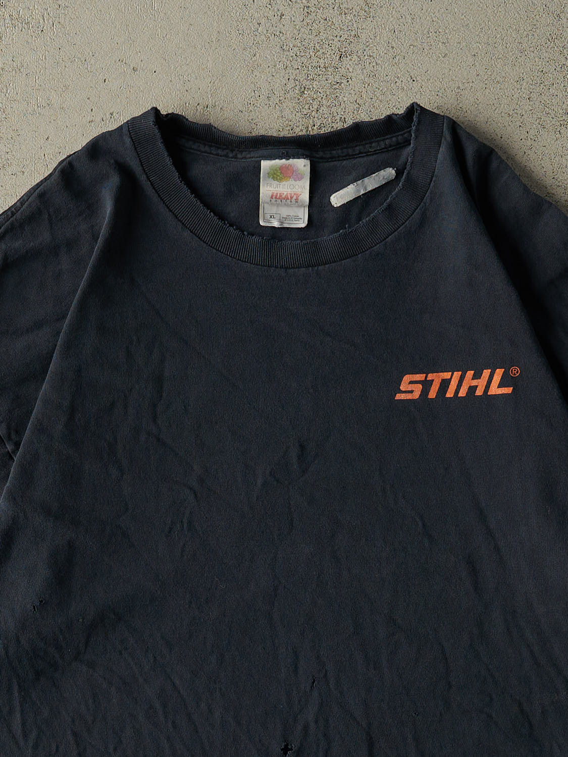 Vintage Y2K Navy Blue Stihl Logo Tee (XL)