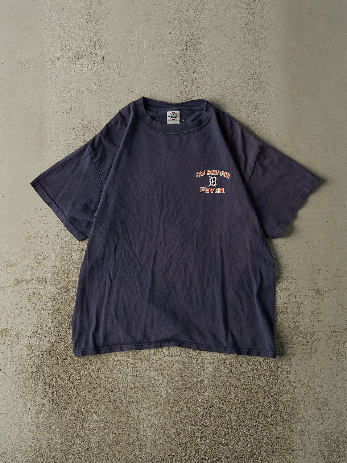 Vintage Y2K Sun Faded Navy Detroit Tigers Tee (M)
