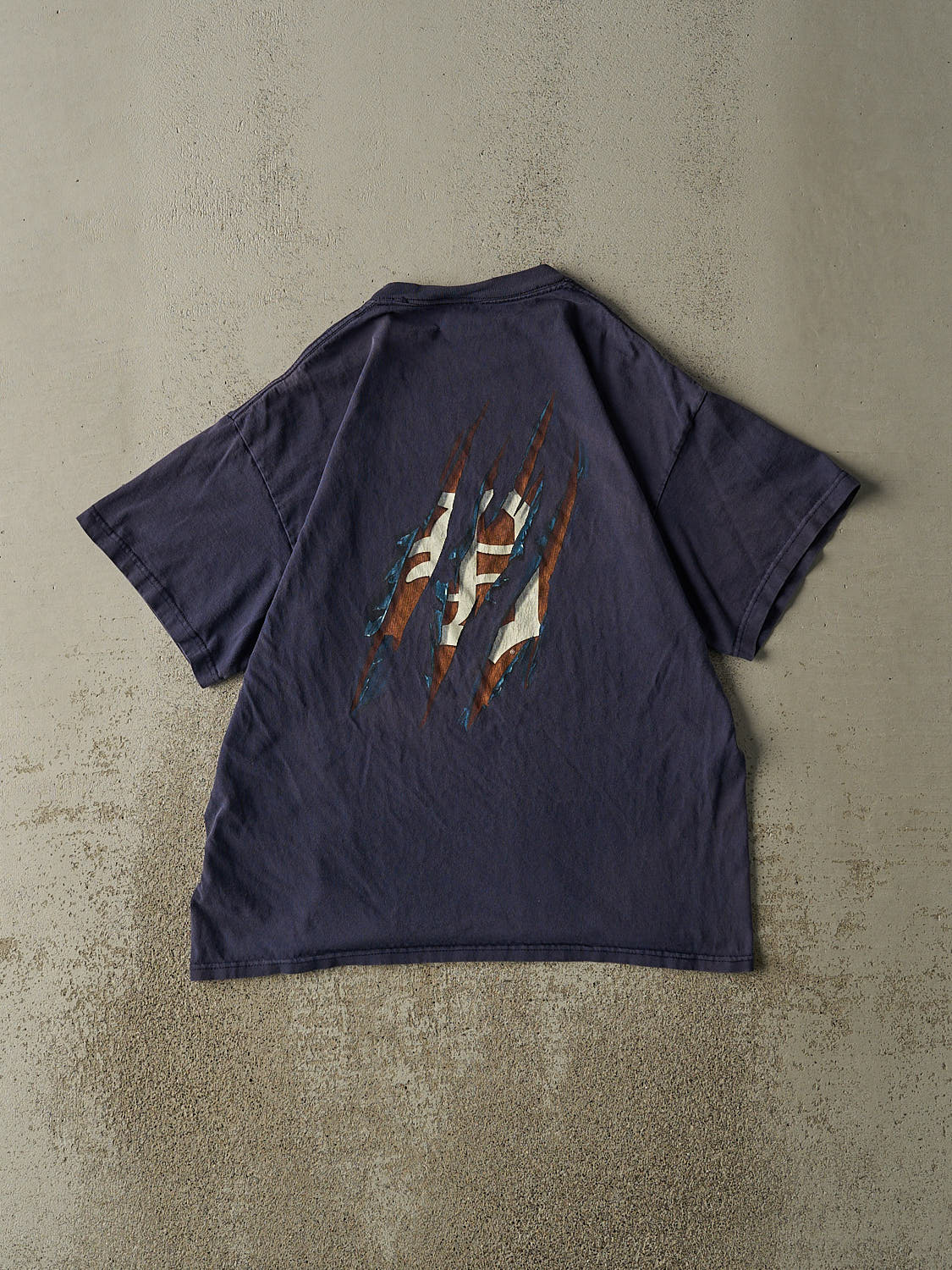 Vintage Y2K Sun Faded Navy Detroit Tigers Tee (M)