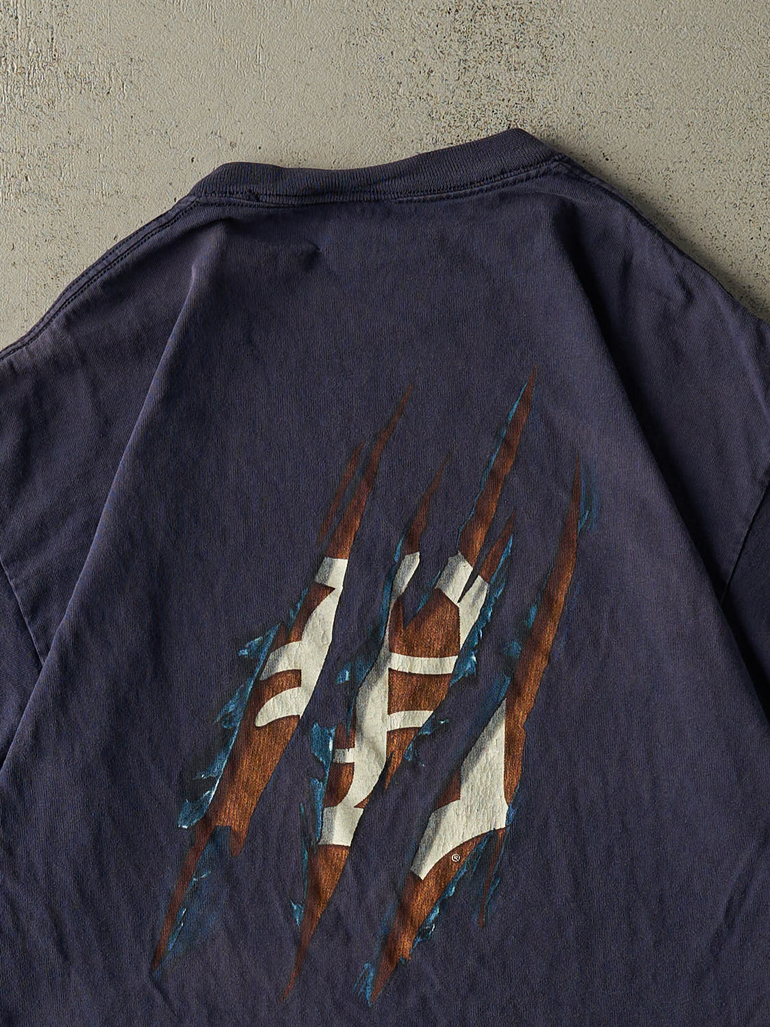 Vintage Y2K Sun Faded Navy Detroit Tigers Tee (M)